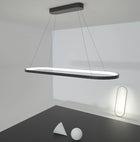 Lampa LED sufitowa nad stół czarna ringi 100cm 53W pamięć darmat light 655 żyrandol do jadalni i salonu, oprawa z
