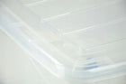 Pudełko Pudło Pojemnik 100l Pokrywa Przeźroczysta Plastikowe Duże 69x52x42 skrzynia do przechowywania na kółkach