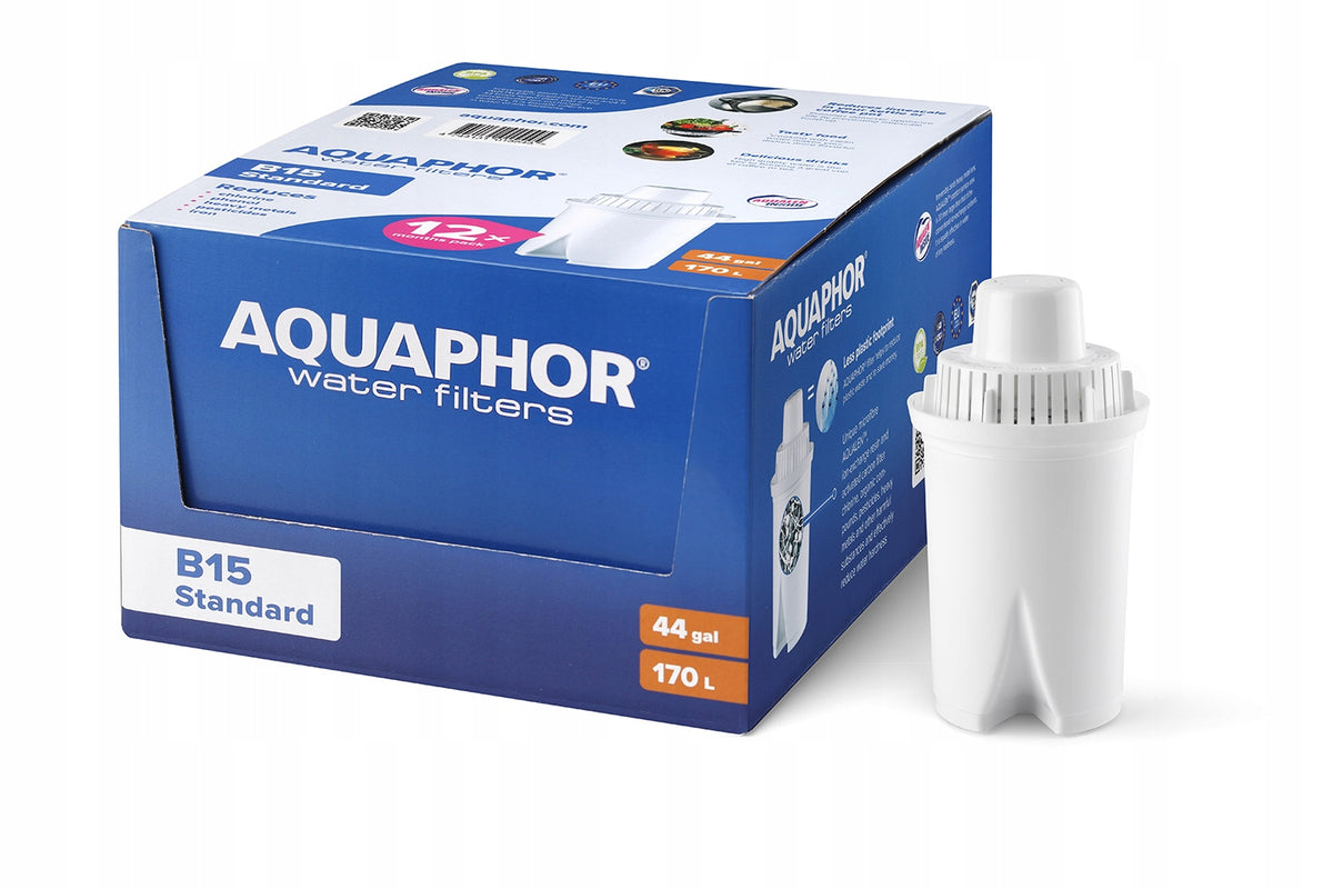 Wkład filtrujący do dzbanka Aquaphor B15 Standard 12 szt. do oczyszczania wody, włókno Aqualen, wydajność 170 l