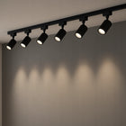 Zestaw Szynoprzewód Szyna 2m + 6x Lampa GU10 LED Oświetlenie szynowe czarny system sufitowy, reflektory do salonu