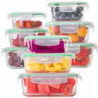 9X szklane pojemniki na żywność 9szt Pojemnik Lunchbox do lodówki mikrofali do mrożenia, mycia w zmywarce, na ciasto