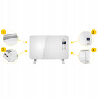 GRZEJNIK ELEKTRYCZNY konwektorowy SZKLANY PANEL energooszczędny 1000W WiFi 600 mm 380 mm grzewcza biały