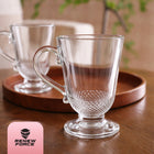 6x Szklanki DO KAWY HERBATY napojów kubki szklane 315 ml bezbarwne, do mycia w zmywarce