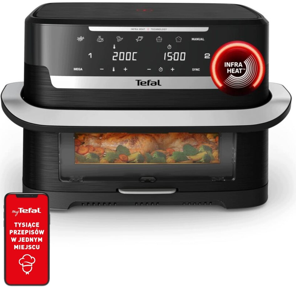 Frytkownica beztłuszczowa AIR fryer tefal EY9278E0 technologia podczerwieni 2700 w czarny