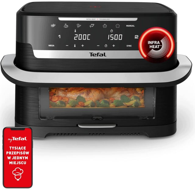 Frytkownica beztłuszczowa AIR fryer tefal EY9278E0 technologia podczerwieni 2700 w czarny