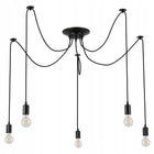 Lampa sufitowa wisząca żyrandol LED 5xE27 oprawa LOFT PAJĄK czarna brylant industrialna do salonu kuchni jadalni
