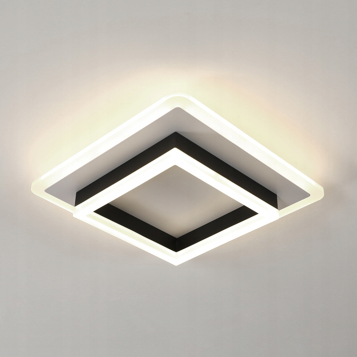 Lampa Sufitowa Plafon LED Czarna Kwadratowa Natynkowa Nowoczesna 30W 4500K oprawa oświetleniowa 30 cm ze zintegrowanym