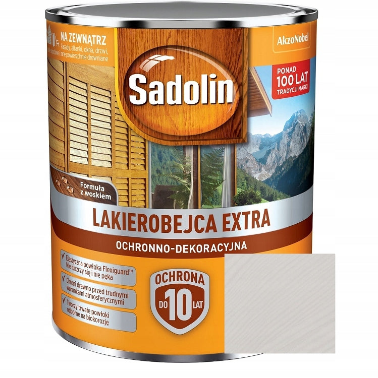 Sadolin extra lakierobejca do drewna biały skandynawski 5l impregnat do zabezpieczania i dekoracji powierzchni