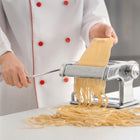 Metalowa maszynka do makaronu ciasta lasagne pierogów mielenia ręczna 3w1 wałkownica, krajarka, siekacz, wałkowanie i