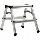 Taboret składany podest drabinka 38cm aluminiowa 2 stopnie 125kg schodki domowe, stołek pomocniczy do sięgania i prac