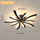 Lampa Sufitowa Czarna LED Żyrandol z Pilotem Nowoczesna do Salonu 48W oprawa wisząca, 5 punktów świetlnych, metalowa