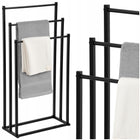 Wieszak łazienkowy na ręczniki stojak metalowy do łazienki suszarka loft drążek 440 mm 740 mm czarny
