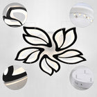Lampa Sufitowa LED Plafon Ściemniacz Nowoczesny Żyrandol z pilotem i aplikacją 45W czarna aluminiowa oprawa wisząca 5