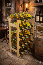 Regał na wino drewniany stojak na 20 butelek półka producent bezbarwny drewno