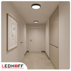 Plafon LED lampa sufitowa mała 30cm okrągła czarna panel do pokoju jasny oprawa oświetleniowa z wbudowanym źródłem