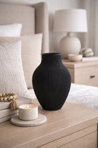 Wazon dekoracyjny nietłukący skandi boho modern nowoczesny czarny 18 CM pojemnik na kwiaty, do salonu, z tworzywa