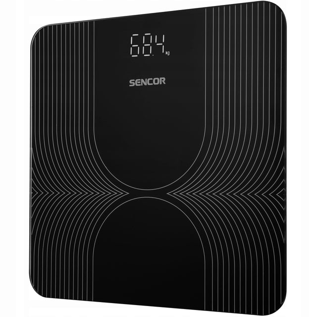 Waga Łazienkowa Sencor SBS 2476BK czytelny wyświetlacz do 180kg Czarna elektroniczna czarny