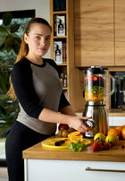 Blender kielichowy Yoer szklany 4w1 2,4l 1800W +stal inox +Młynek +2 Bidony