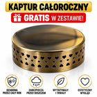 Znicz Solarny LED Szklany Premium Lampion Na Grób Złoty Cmentarz 27cm LS-5 dekoracja nagrobna na nagrobek, ponad 75