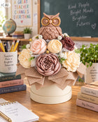 Flowerbox z Sojowych Kwiatów Dekoracja Handmade Prezent Dzień Nauczyciela wosk sojowy ozdoba do wnętrz kompozycja
