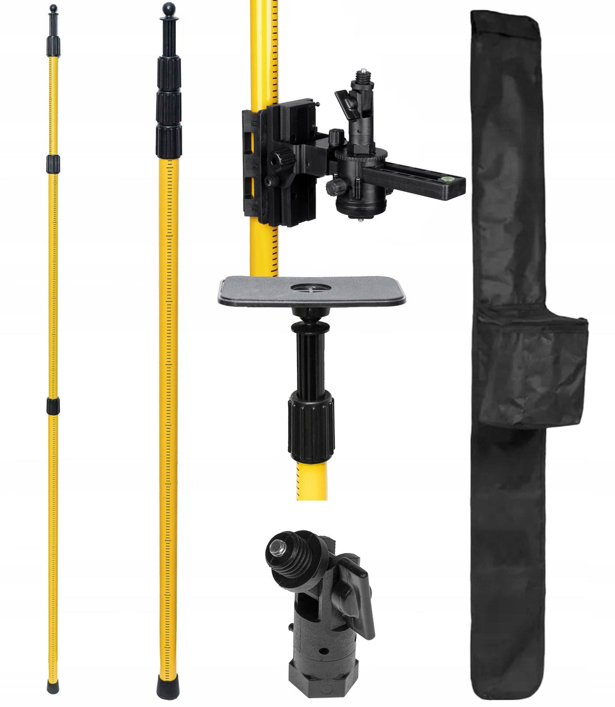 Statyw rozporowy tyczka do lasera poziomicy 285 CM +adapter do skosów deko podpora montażowa do niwelatora, do prac