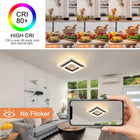 Lampa Sufitowa Plafon LED Kwadratowy Czarny Nowoczesny 24W 3000K 2350lm do pokoju, ciepła barwa światła, zintegrowane