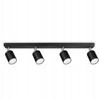 Lampa Sufitowa Żyrandol Plafon Tuby Metal SPOT BG4 LED GU10 oprawa 4-punktowa czarna do salonu i kuchni, wysokość 15 cm