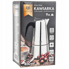 Kawiarka zaparzacz do kawy herbaty 450ml stalowa na GAZ 9 filiżanek 450 ml czarny, szary