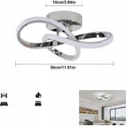 Lampa sufitowa plafon LED zyrandol biały nowoczesny 30W 6000K oprawa aluminiowa srebrna do salonu z wbudowanym źródłem