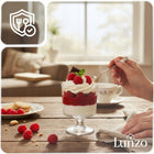 OKRĄGŁE PUCHARKI DO DESERÓW 150ML 20SZT POJEMNIKI FINGER FOOD LUNZO przezroczyste miseczki na przekąski i przystawki