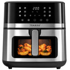 Frytkownica beztłuszczowa AIR fryer inox duża misa 8l 2200W 12 programów srebrny