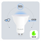 10x Żarówka LED GU10 1,5W biała neutralna 4000K żywotna NIE mruga premium reflektor, 150 lm, do opraw sufitowych i