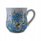 Kubek technologia bolesławiec niezapominajki handmade na prezent ceramiczne naczynie do kawy i herbaty, 350 ml