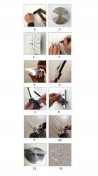 Duży zegar naklejany na ścianę 3D DIY prezent analogowy, cyfry arabskie, srebrny, tworzywo sztuczne, średnica 130 cm