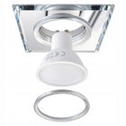 6x Oprawa halogenowa Szklana Kwadratowa + Żarówka GU10 LED 5,5W 3 BARWY oczko sufitowe wpuszczane, downlight do