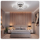 Lampa Sufitowa LED Plafon Płynna Regulacja Barwy 3000–6500K Ściemnianie 65W okrągłe czarne oświetlenie, zintegrowane