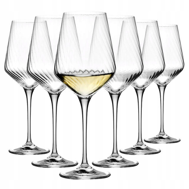 Kieliszki do wina białego krosno Avant-Garde lumi Riesling Sauvignon Blanc kielichy degustacyjne, szkło, 450 ml, 6 sztuk, można myć w zmywarce