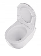 Miska Wc Wisząca Misa Podwieszana Tornado Vortex Deska Wolnoopadająca Biała bezkołnierzowa ceramika sanitarna 52x36 cm