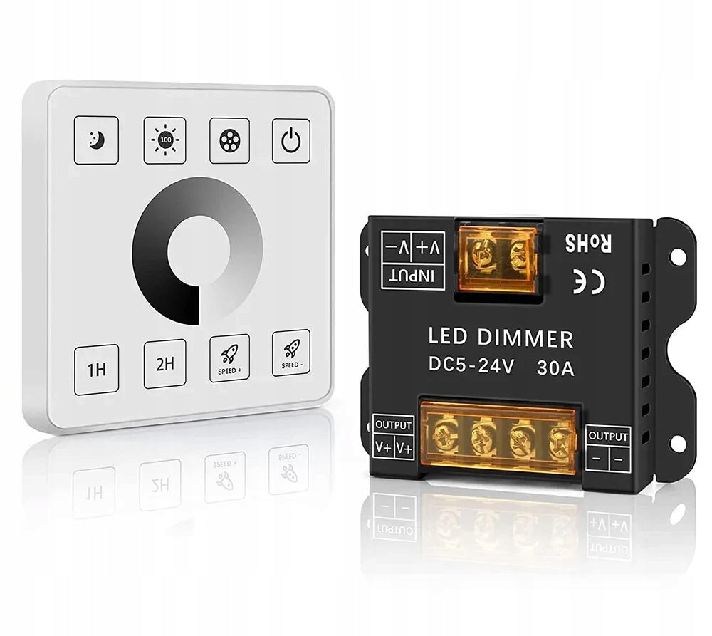 Ściemniacz LED sterownik panel naścienny dotykowy 360W radiowy MOC premium regulator jasności oświetlenia, do regulacji