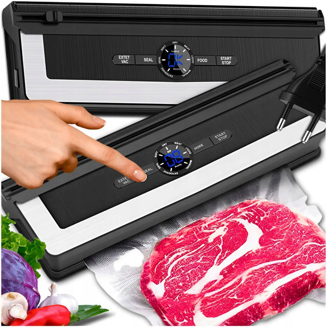 Zgrzewarka pakowarka próżniowa do żywności premium folia 7 trybów + worki vacuum sealer, hermetyczne przechowywanie jedzenia, 31 cm, 135 w