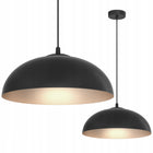 Lampa wisząca misa czarna sufitowa żyrandol glamour loft do salonu kuchni oprawa E27 1 punkt światła z tworzywa