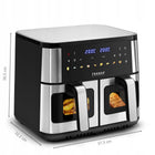 Frytkownica beztłuszczowa dwukomorowa AIR fryer 9 programów LED 9l 2800W srebrny/szary