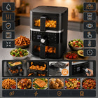 Frytkownica beztłuszczowa Dwukomorowa 10l Air Fryer Comida 2500W 10xprogram czarny