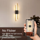 LAMPA ŚCIENNA CZARNA KINKIET LED ZŁOTY LOFT NOWOCZESNA DO SALONU 10W 3000K oprawa metalowa dwupunktowa, wysokość 40 cm