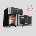 Frytkownica beztłuszczowa airfryer frytownica duża 12 programów 10l 1800W srebrny/szary