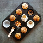 Forma do babeczek muffinek 12 SZT blacha do pieczenia teflonowa non-stick foremka na cupcakes, metalowa, średnica 6,2 cm