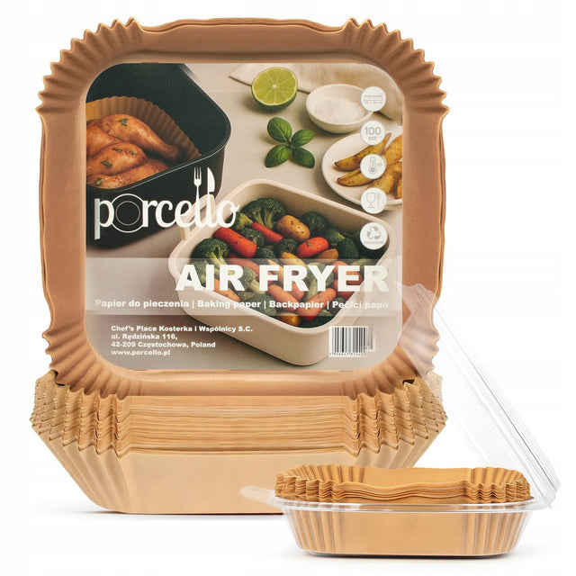 300x Tacki papierowe Wkład AIR fryer 20-24cm do frytkownicy beztłuszczowej papier do pieczenia 24 cm z 54 sztuk