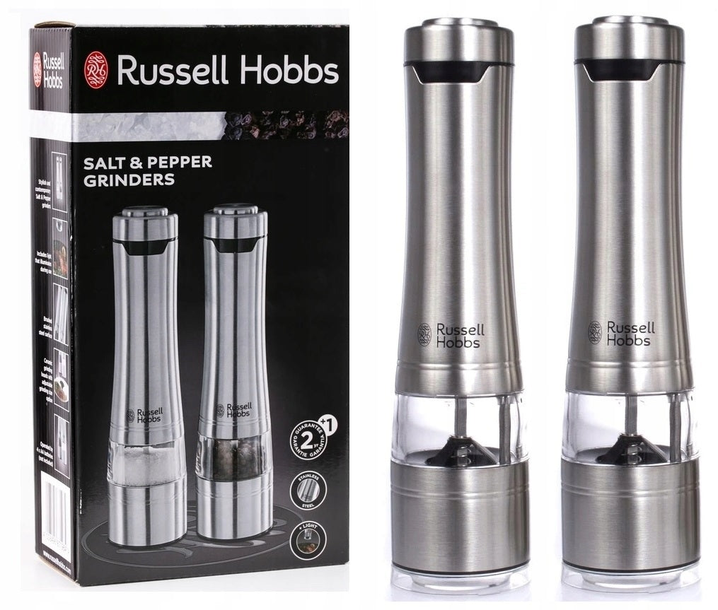 Młynek elektryczny Russell Hobbs 2x młynek elektryczny sól i pieprz srebrny 50 g metal mielenie przypraw