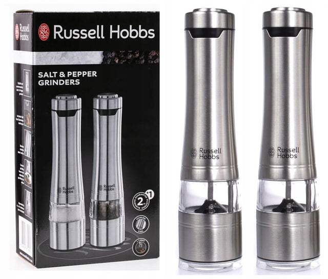 Młynek elektryczny Russell Hobbs 2x młynek elektryczny sól i pieprz srebrny 50 g metal mielenie przypraw