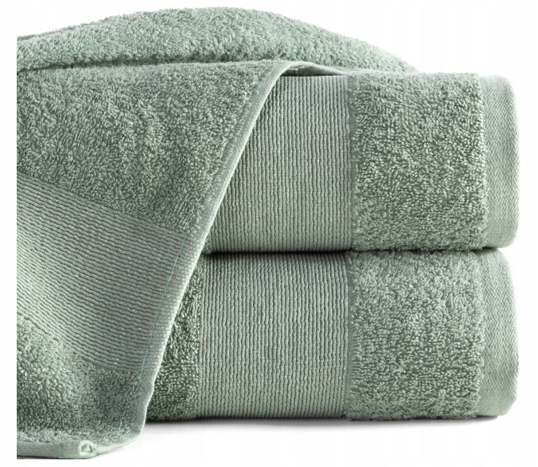 RĘCZNIK Bawełna Premium ZOJA 70x140 Eurofirany Hotel Spa 500gsm Mięta kąpielowy do łazienki z bordiurą, zielony, na